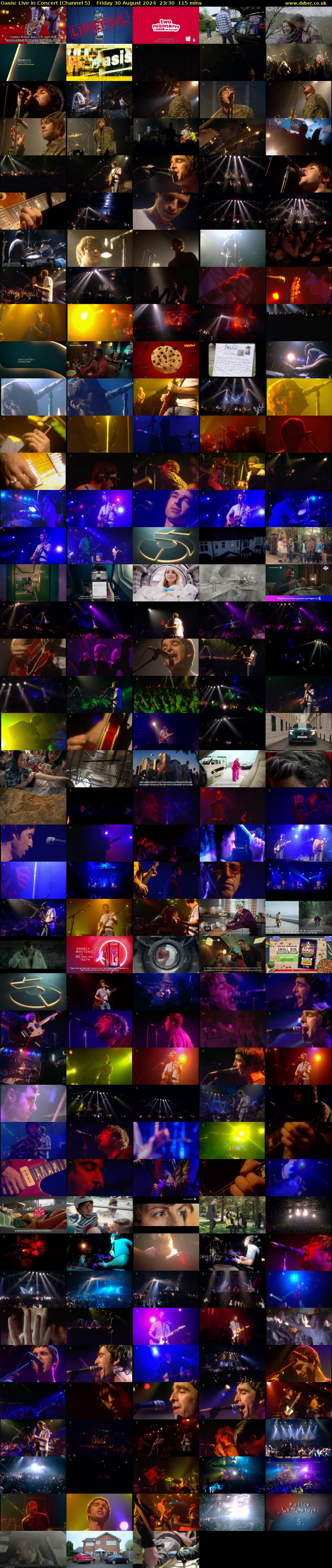 Oasis: Live in Concert (Channel 5) Friday 30 August 2024 23:30 - 01:25
