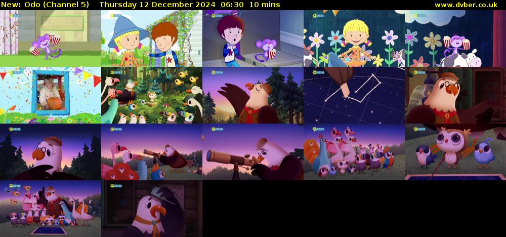 Odo (Channel 5) Thursday 12 December 2024 06:30 - 06:40