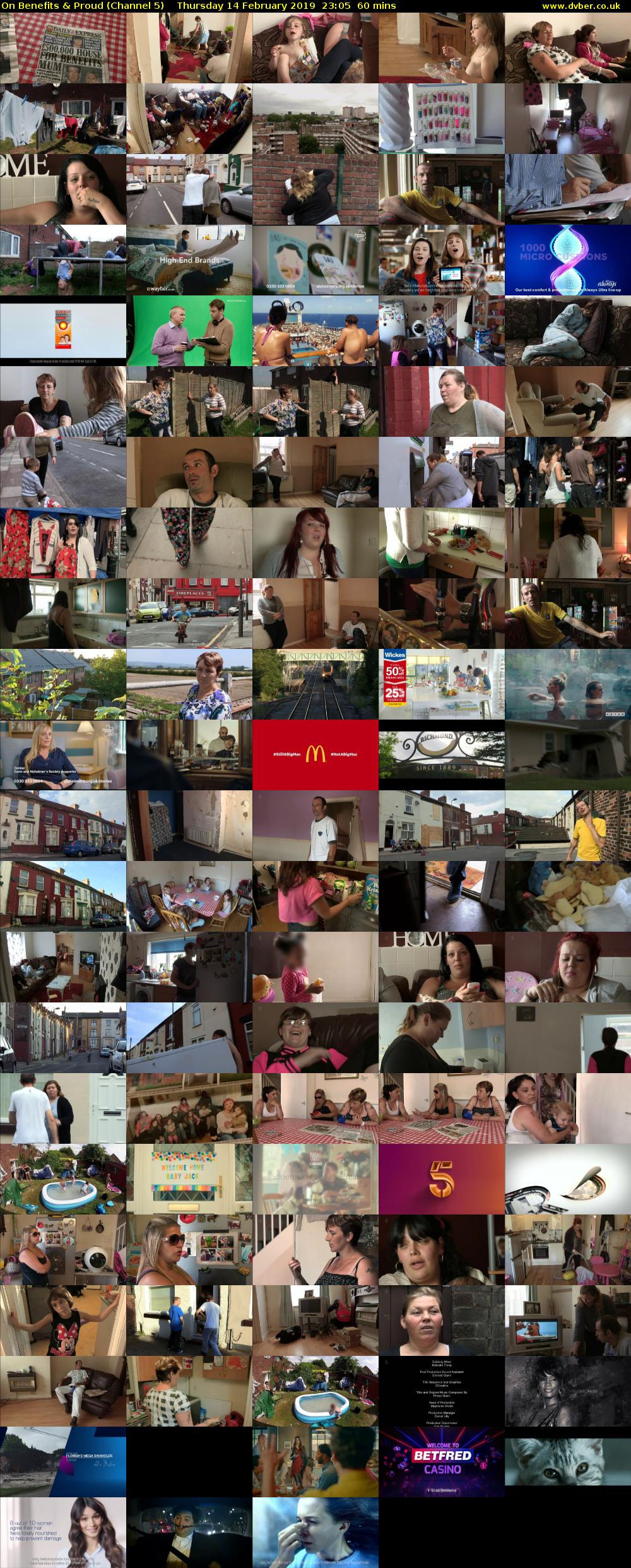 On Benefits & Proud (Channel 5) Thursday 14 February 2019 23:05 - 00:05