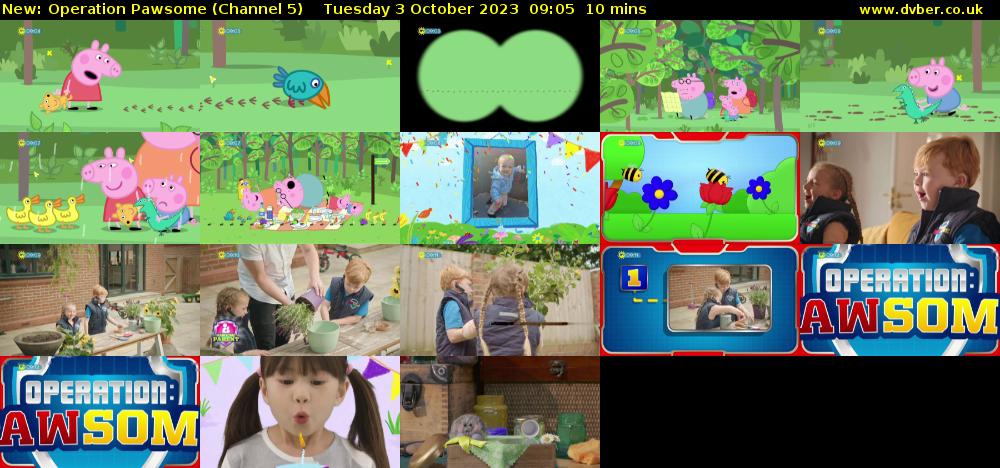 Operation Pawsome (Channel 5) Tuesday 3 October 2023 09:05 - 09:15