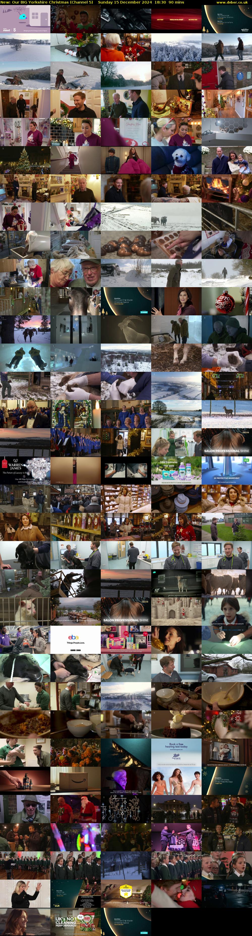 Our BIG Yorkshire Christmas (Channel 5) Sunday 15 December 2024 18:30 - 20:00