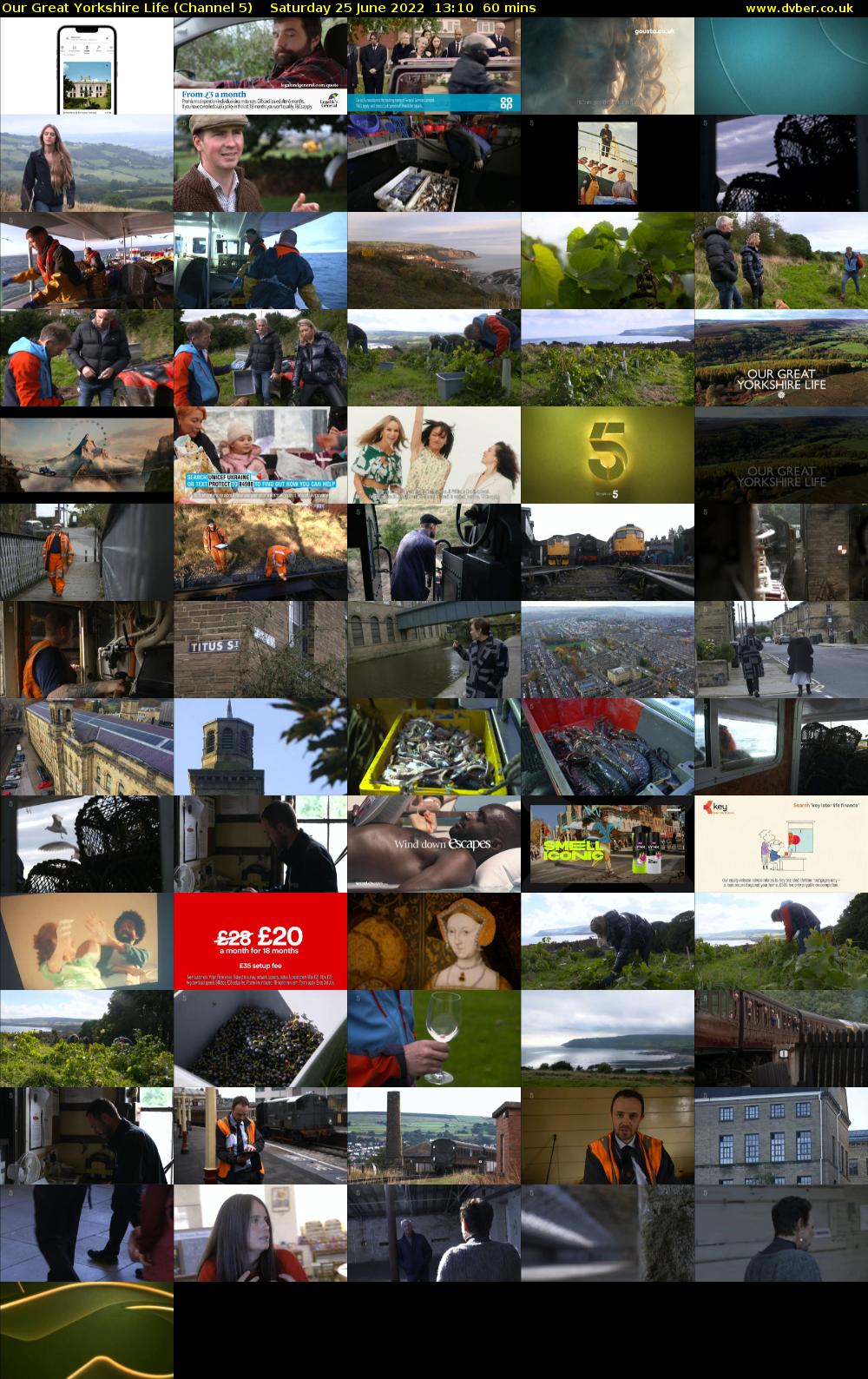 Our Great Yorkshire Life (Channel 5) Saturday 25 June 2022 13:10 - 14:10