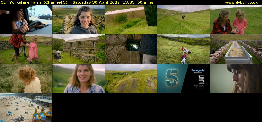 Our Yorkshire Farm  (Channel 5) Saturday 30 April 2022 13:35 - 14:35