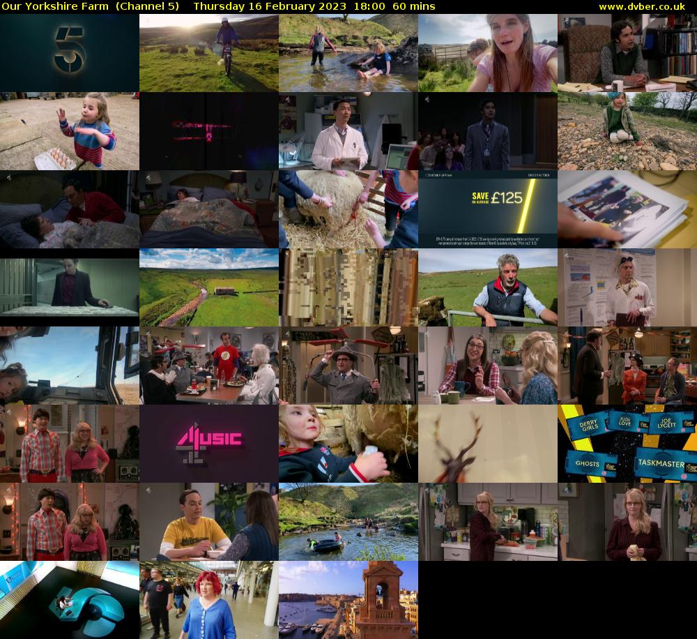 Our Yorkshire Farm  (Channel 5) Thursday 16 February 2023 18:00 - 19:00