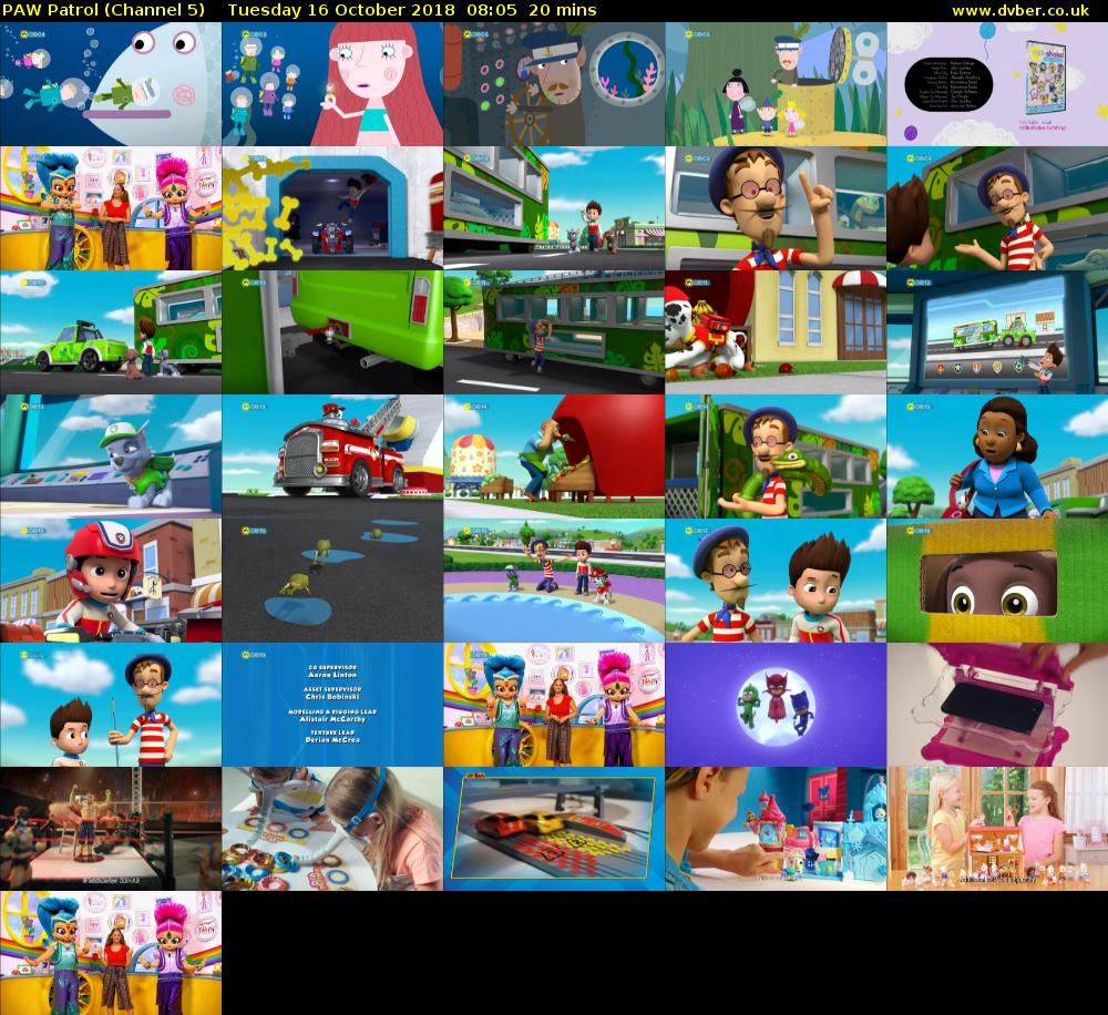 PAW Patrol (Channel 5) Tuesday 16 October 2018 08:05 - 08:25