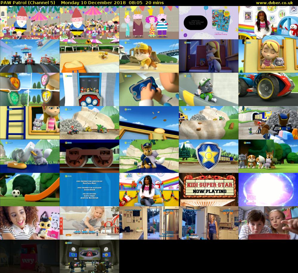 PAW Patrol (Channel 5) Monday 10 December 2018 08:05 - 08:25