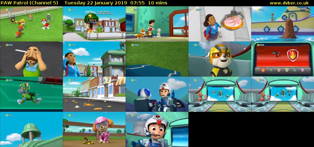 PAW Patrol (Channel 5) Tuesday 22 January 2019 07:55 - 08:05