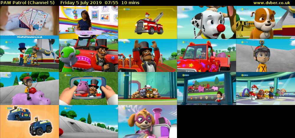 PAW Patrol (Channel 5) Friday 5 July 2019 07:55 - 08:05