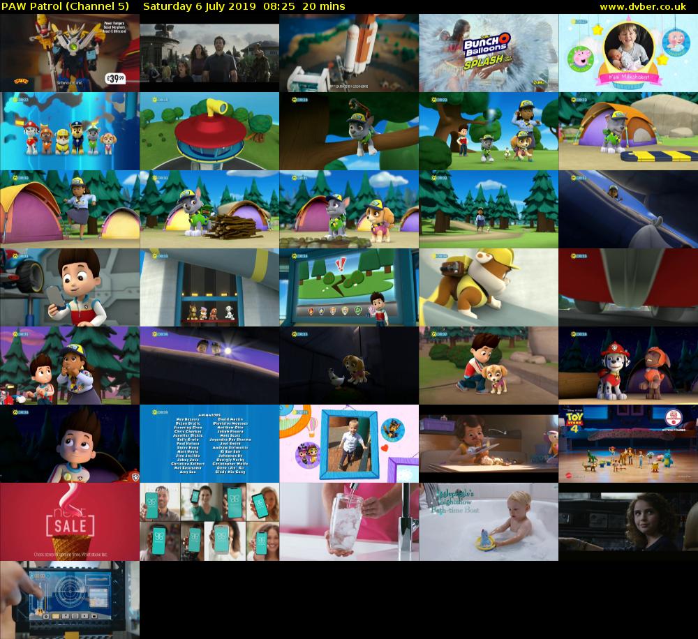 PAW Patrol (Channel 5) Saturday 6 July 2019 08:25 - 08:45