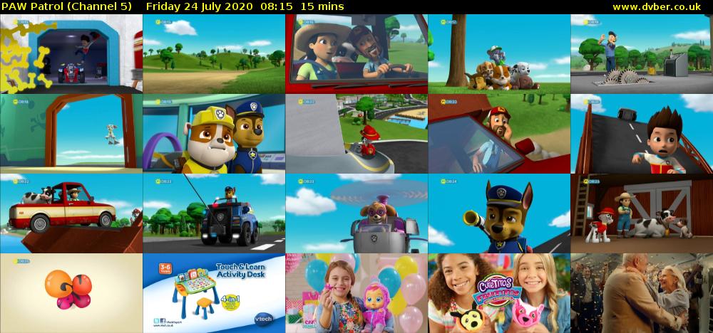 PAW Patrol (Channel 5) Friday 24 July 2020 08:15 - 08:30