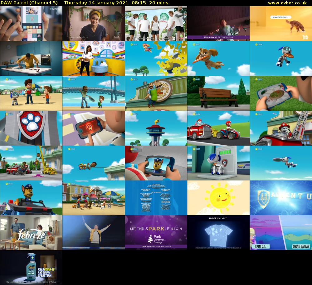 PAW Patrol (Channel 5) Thursday 14 January 2021 08:15 - 08:35