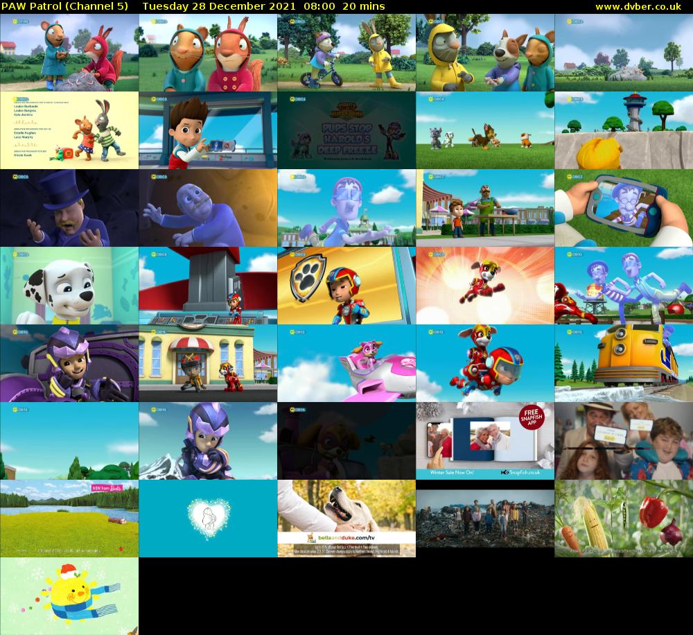 PAW Patrol (Channel 5) Tuesday 28 December 2021 08:00 - 08:20