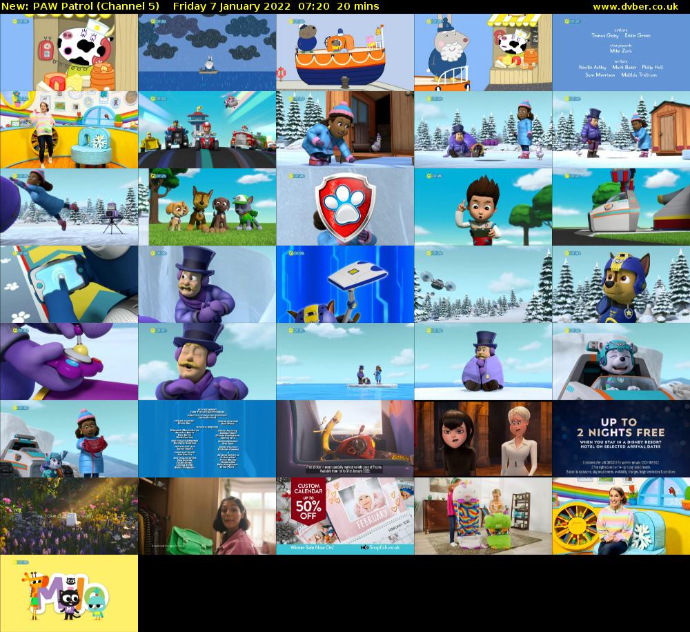 PAW Patrol (Channel 5) Friday 7 January 2022 07:20 - 07:40