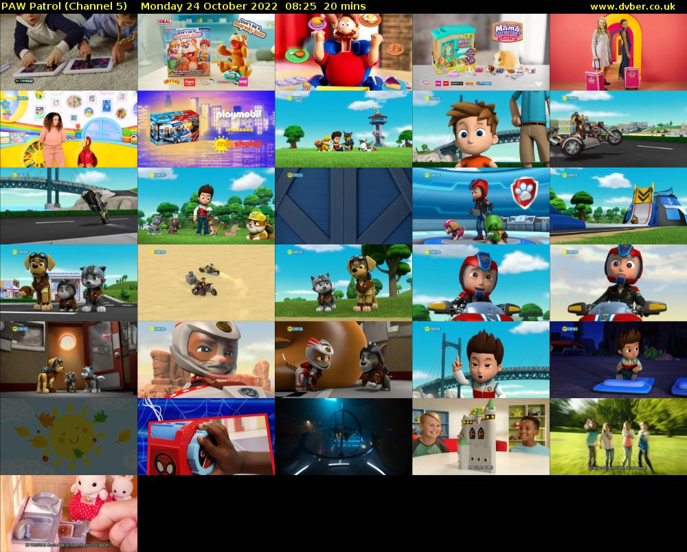PAW Patrol (Channel 5) Monday 24 October 2022 08:25 - 08:45