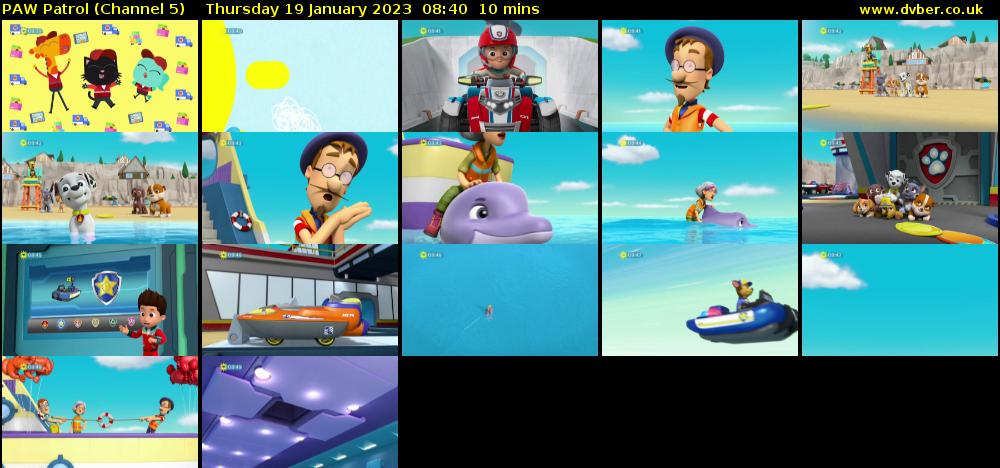 PAW Patrol (Channel 5) Thursday 19 January 2023 08:40 - 08:50