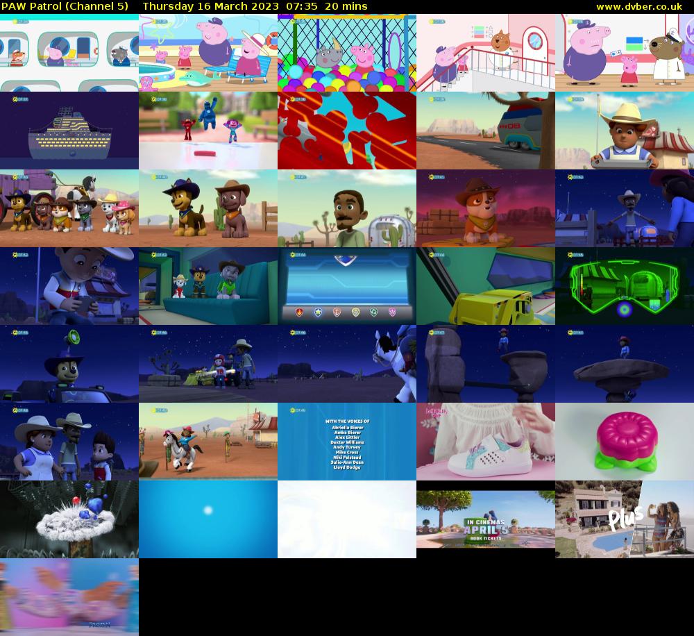 PAW Patrol (Channel 5) Thursday 16 March 2023 07:35 - 07:55