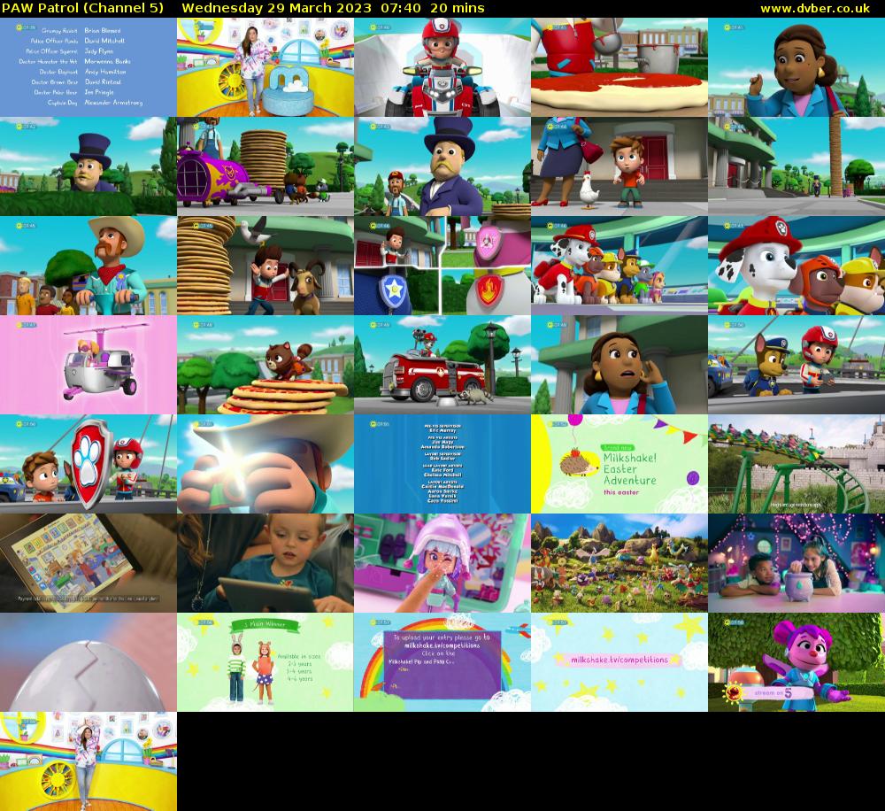 PAW Patrol (Channel 5) Wednesday 29 March 2023 07:40 - 08:00