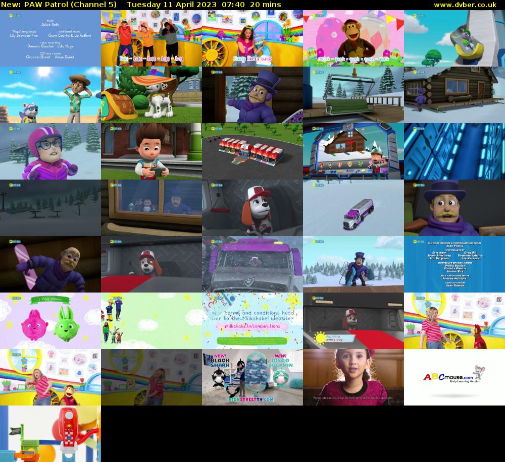 PAW Patrol (Channel 5) Tuesday 11 April 2023 07:40 - 08:00