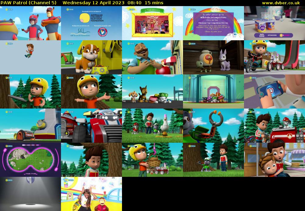 PAW Patrol (Channel 5) Wednesday 12 April 2023 08:40 - 08:55