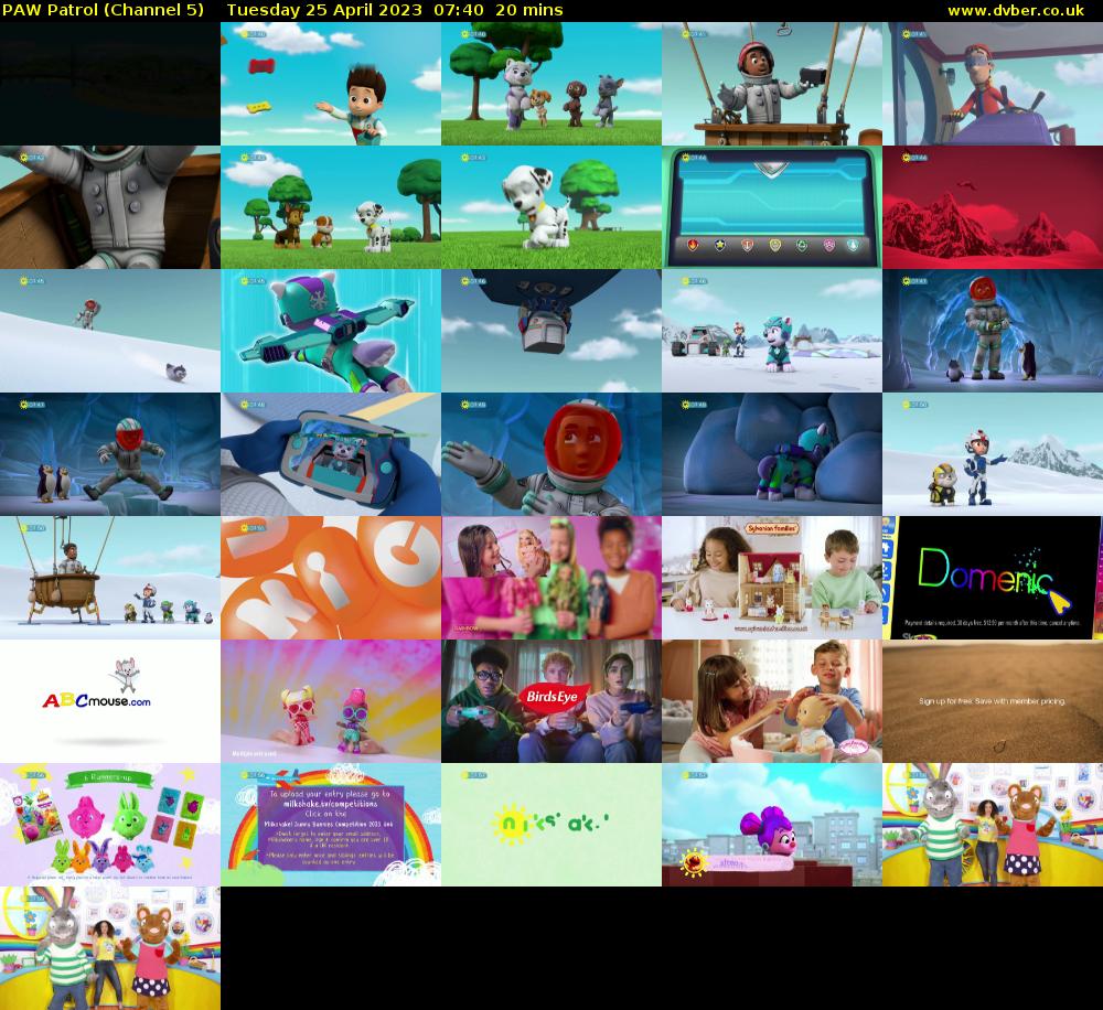 PAW Patrol (Channel 5) Tuesday 25 April 2023 07:40 - 08:00