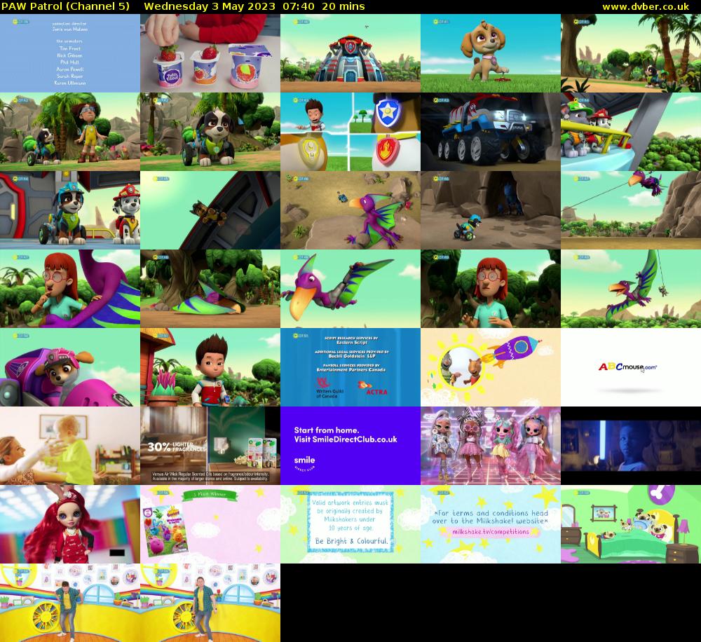 PAW Patrol (Channel 5) Wednesday 3 May 2023 07:40 - 08:00