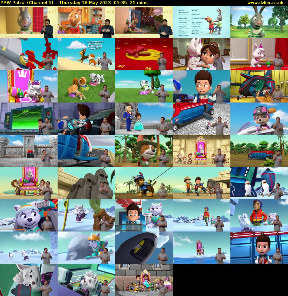 PAW Patrol (Channel 5) Thursday 18 May 2023 05:35 - 06:00