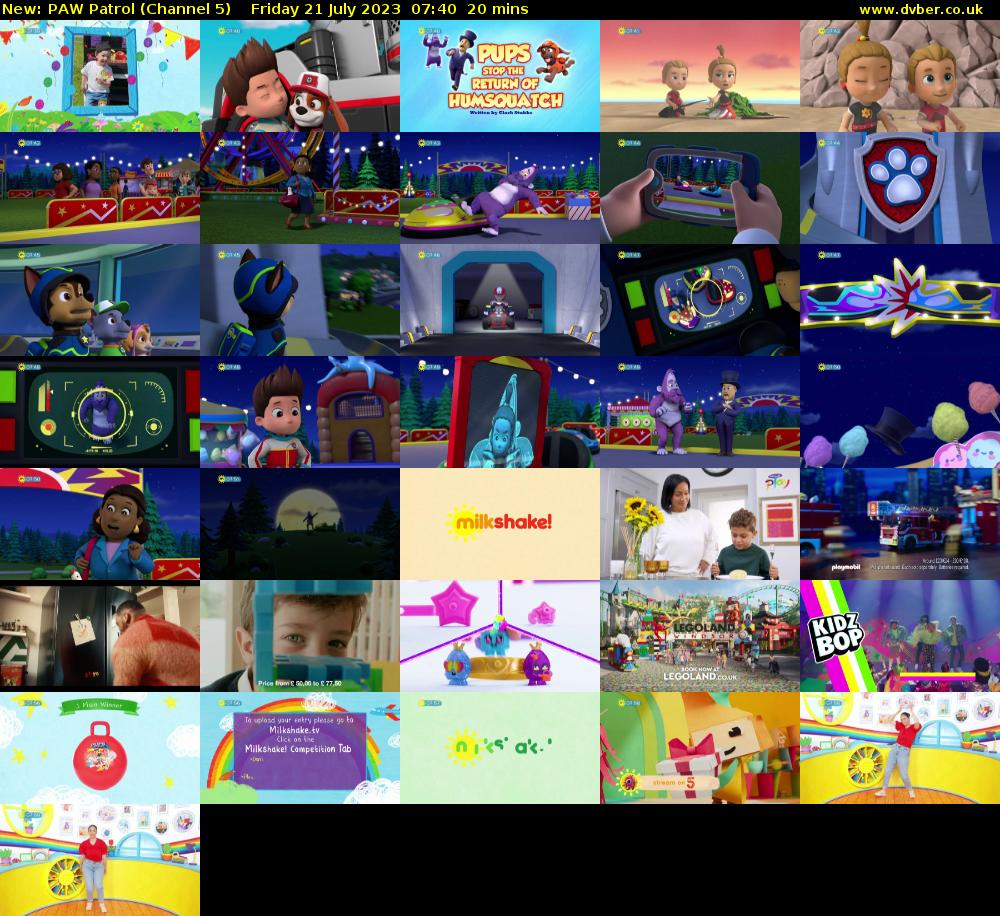 PAW Patrol (Channel 5) Friday 21 July 2023 07:40 - 08:00