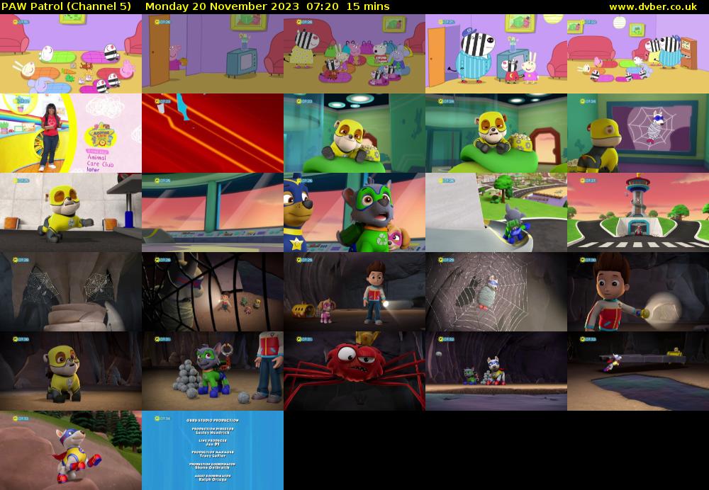 PAW Patrol (Channel 5) Monday 20 November 2023 07:20 - 07:35