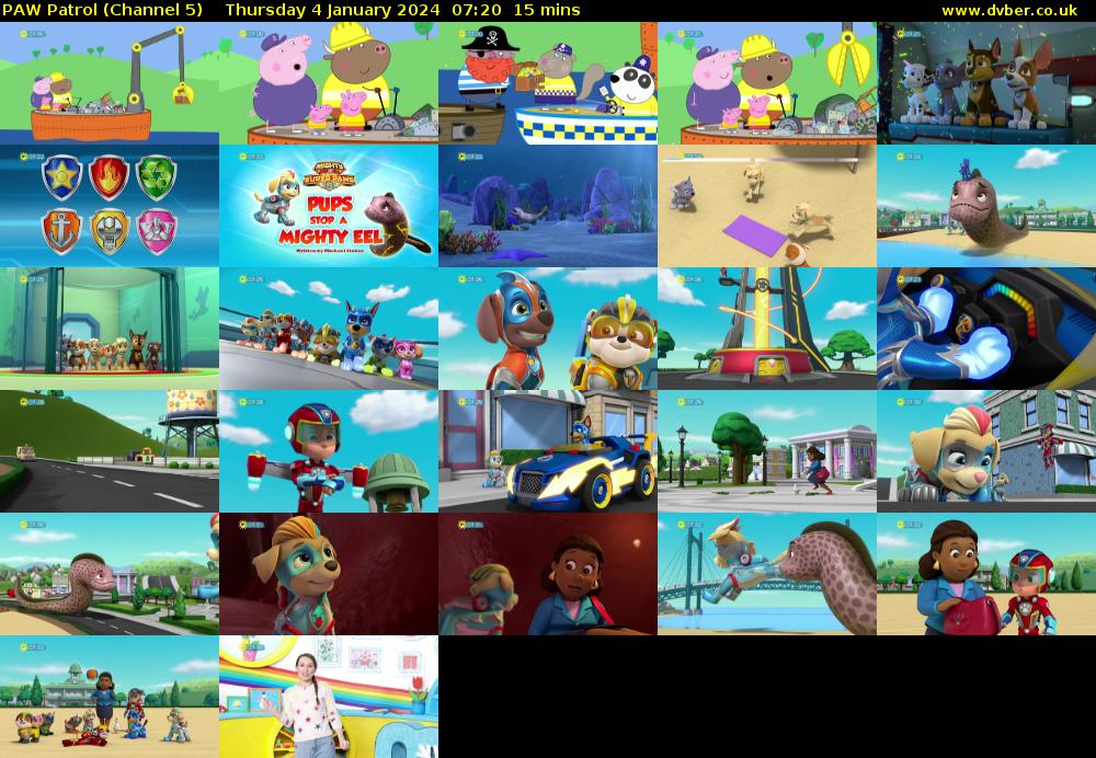PAW Patrol (Channel 5) Thursday 4 January 2024 07:20 - 07:35
