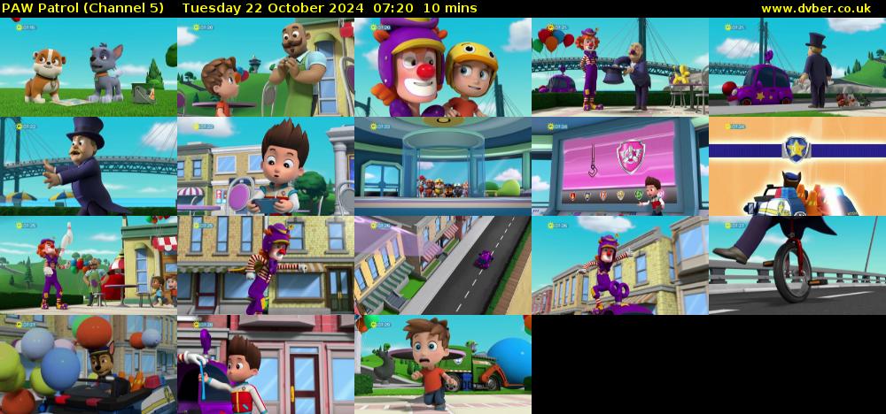 PAW Patrol (Channel 5) Tuesday 22 October 2024 07:20 - 07:30