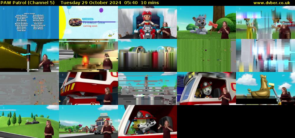 PAW Patrol (Channel 5) Tuesday 29 October 2024 05:40 - 05:50