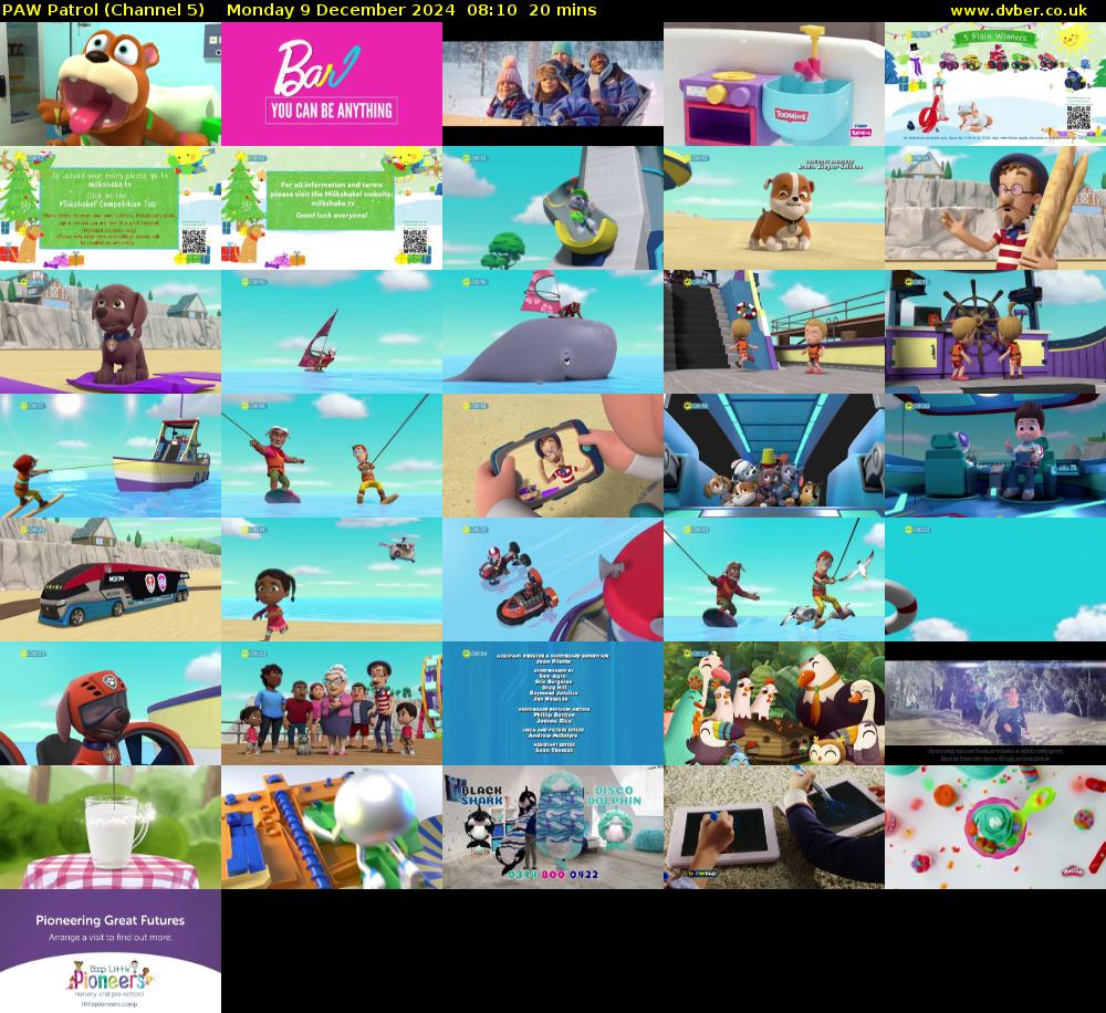 PAW Patrol (Channel 5) Monday 9 December 2024 08:10 - 08:30