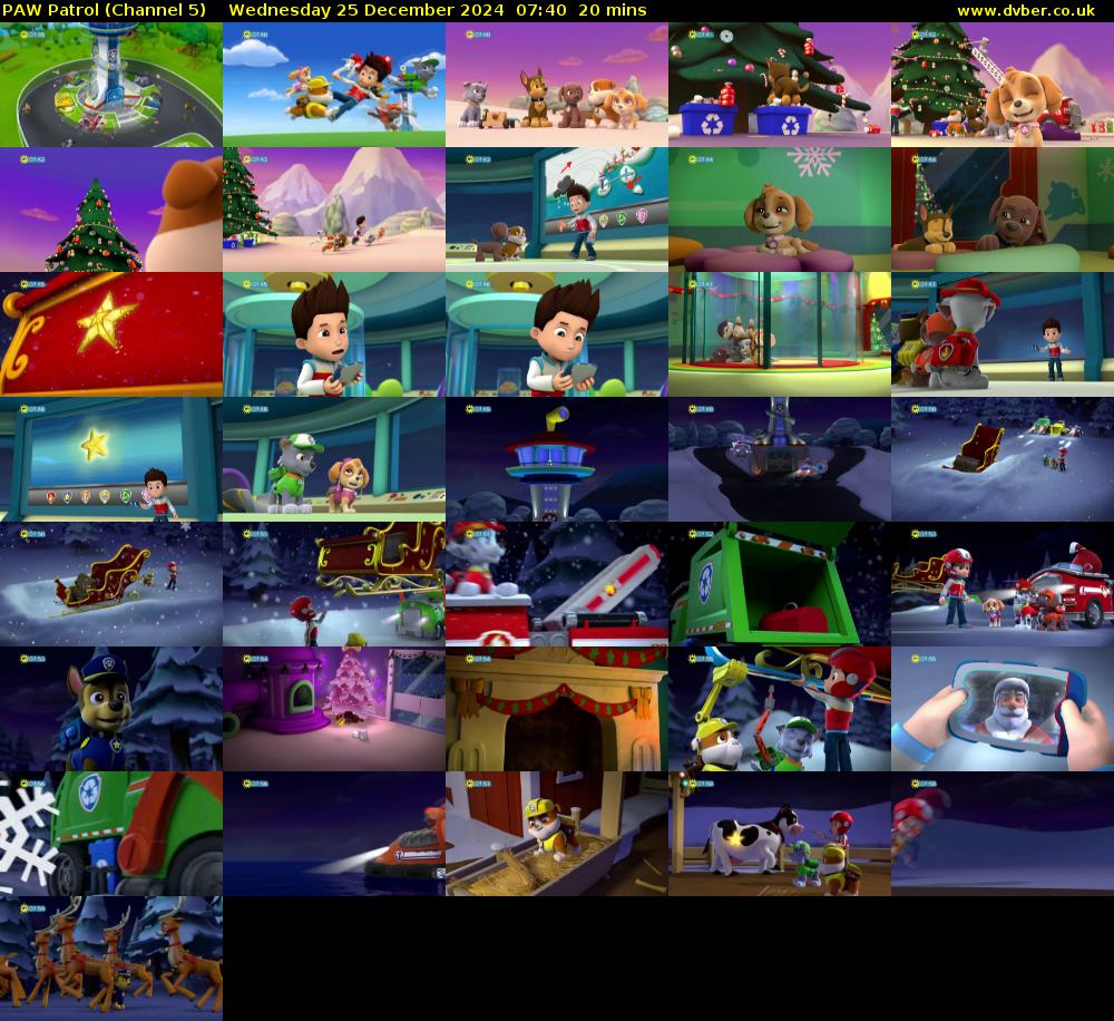 PAW Patrol (Channel 5) Wednesday 25 December 2024 07:40 - 08:00