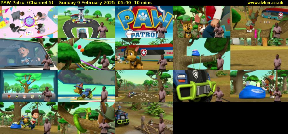PAW Patrol (Channel 5) Sunday 9 February 2025 05:40 - 05:50