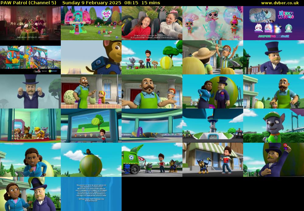 PAW Patrol (Channel 5) Sunday 9 February 2025 08:15 - 08:30