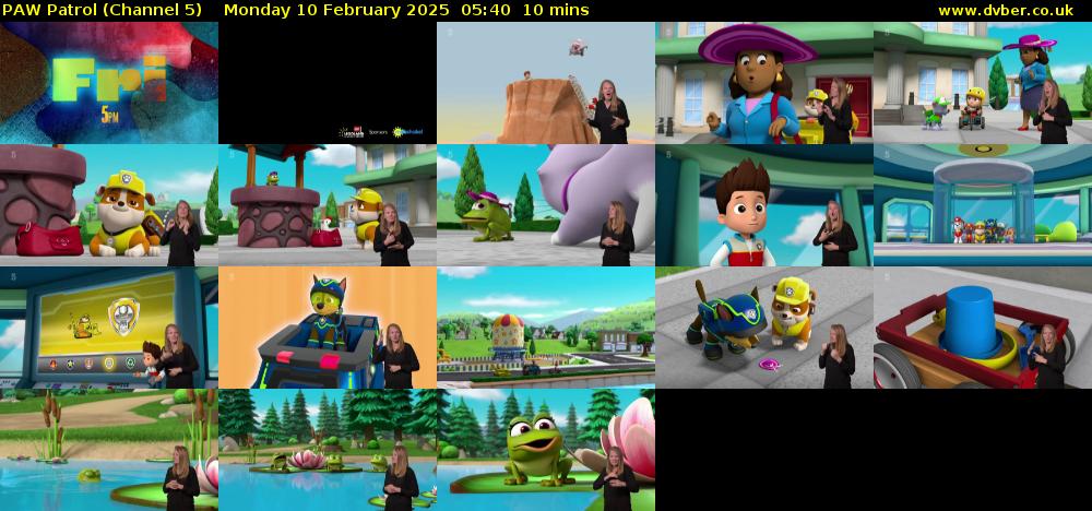 PAW Patrol (Channel 5) Monday 10 February 2025 05:40 - 05:50