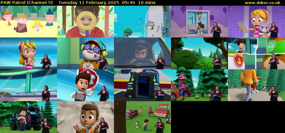 PAW Patrol (Channel 5) Tuesday 11 February 2025 05:40 - 05:50