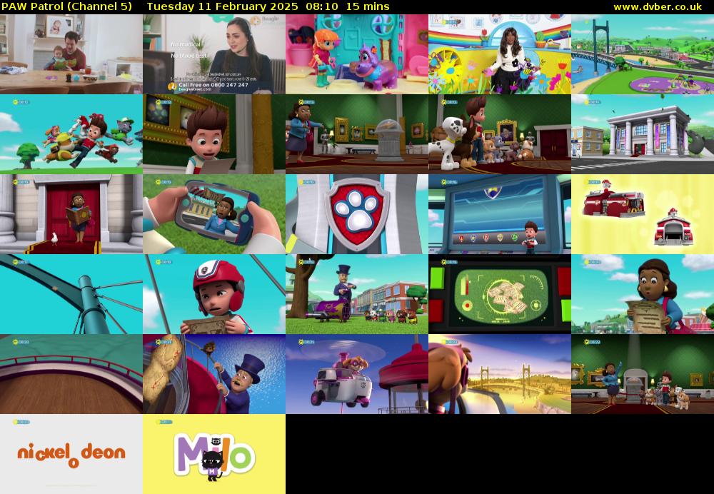 PAW Patrol (Channel 5) Tuesday 11 February 2025 08:10 - 08:25