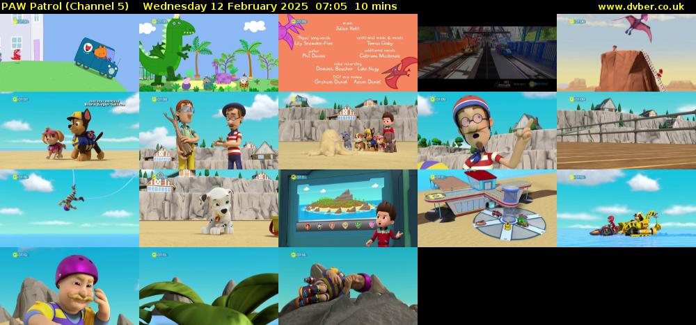 PAW Patrol (Channel 5) Wednesday 12 February 2025 07:05 - 07:15