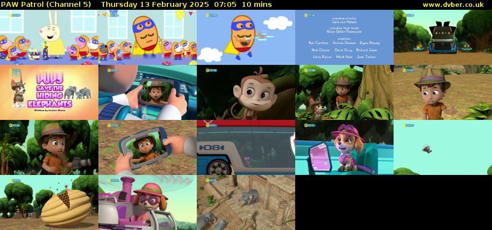 PAW Patrol (Channel 5) Thursday 13 February 2025 07:05 - 07:15