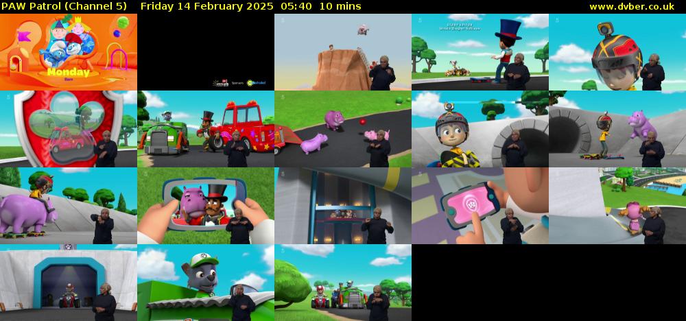 PAW Patrol (Channel 5) Friday 14 February 2025 05:40 - 05:50