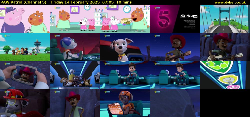 PAW Patrol (Channel 5) Friday 14 February 2025 07:05 - 07:15