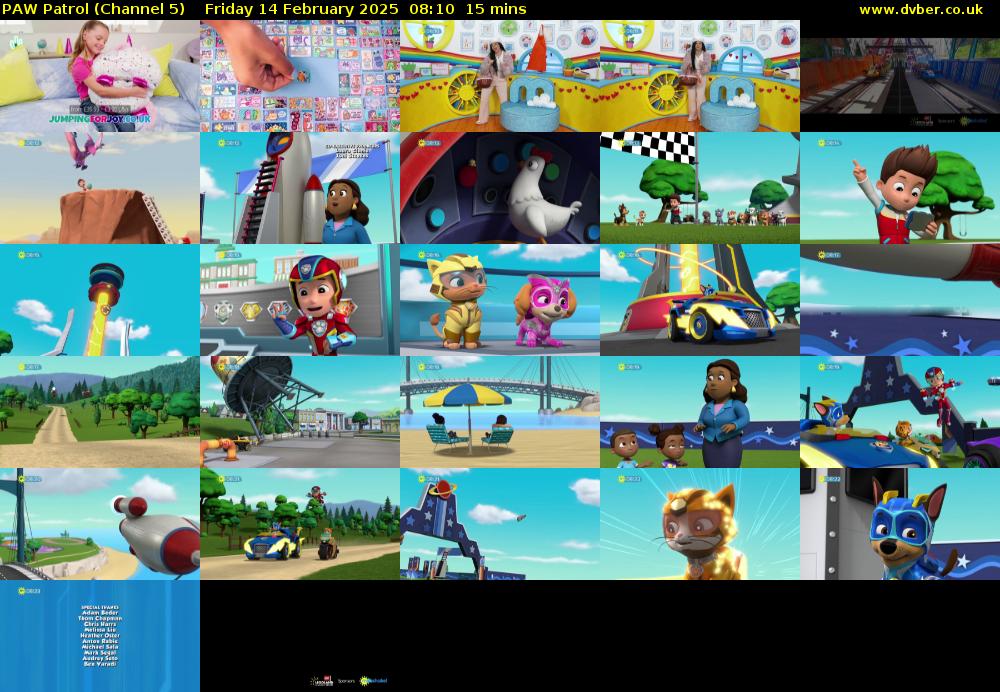 PAW Patrol (Channel 5) Friday 14 February 2025 08:10 - 08:25