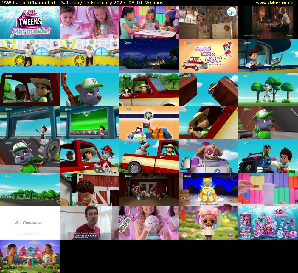 PAW Patrol (Channel 5) Saturday 15 February 2025 08:10 - 08:30