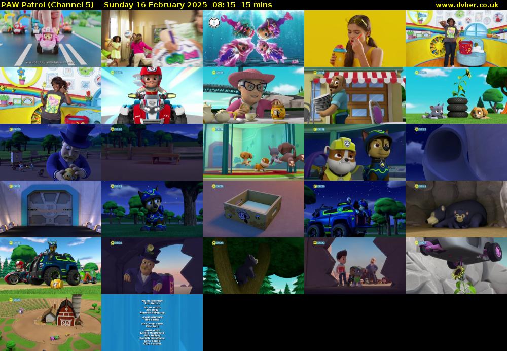 PAW Patrol (Channel 5) Sunday 16 February 2025 08:15 - 08:30