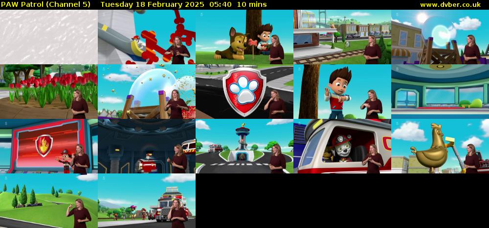 PAW Patrol (Channel 5) Tuesday 18 February 2025 05:40 - 05:50