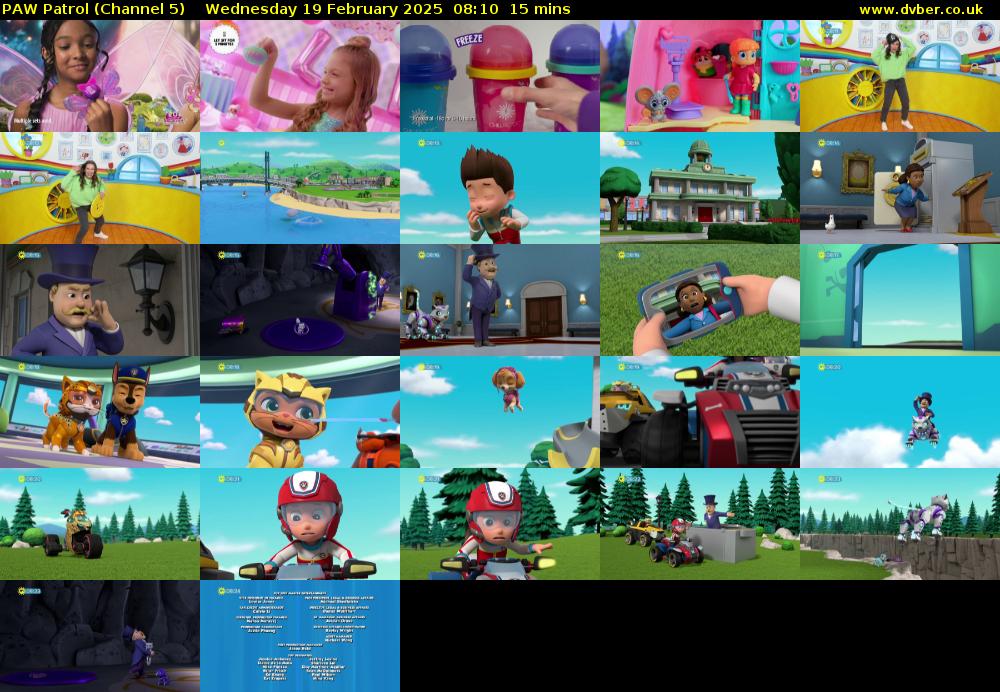PAW Patrol (Channel 5) Wednesday 19 February 2025 08:10 - 08:25