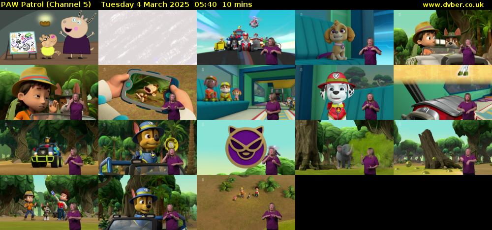PAW Patrol (Channel 5) Tuesday 4 March 2025 05:40 - 05:50