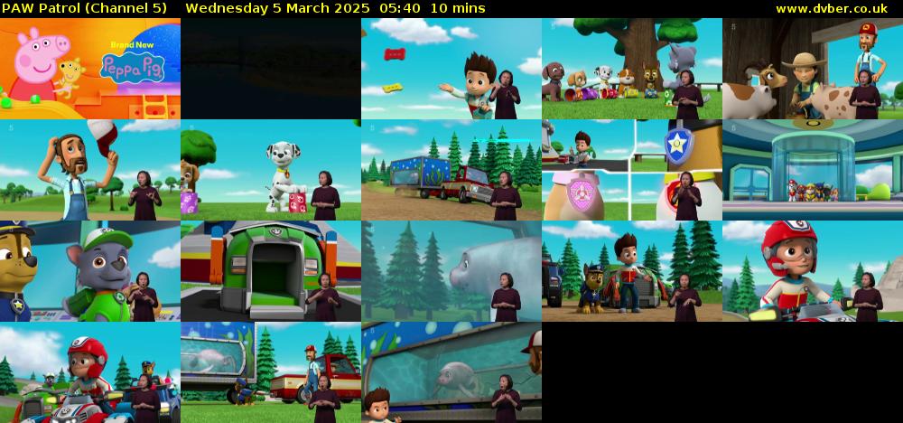PAW Patrol (Channel 5) Wednesday 5 March 2025 05:40 - 05:50