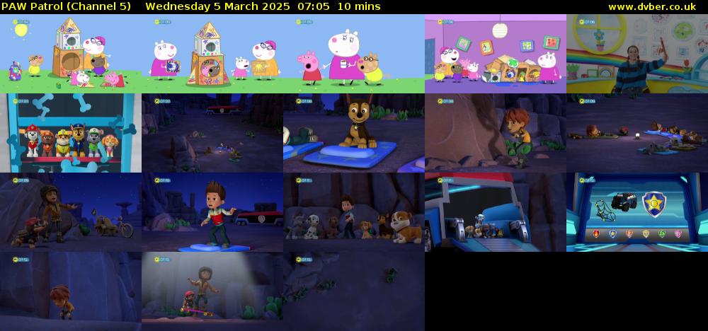 PAW Patrol (Channel 5) Wednesday 5 March 2025 07:05 - 07:15